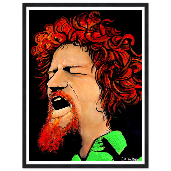 Working Class Hero is an open edition giclee print by Irish artist Ó Maoláin. This art print depicts Luke Kelly who was an Irish singer, folk musician and actor from Dublin, Ireland. Born into a working-class household in Dublin city, Kelly moved to England in his late teens and by his early 20s had become involved in a folk music revival. Buy Irish Art