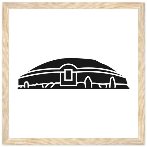 Modern Irish Minimalist Newgrange Illustration Framed Wall Art Print