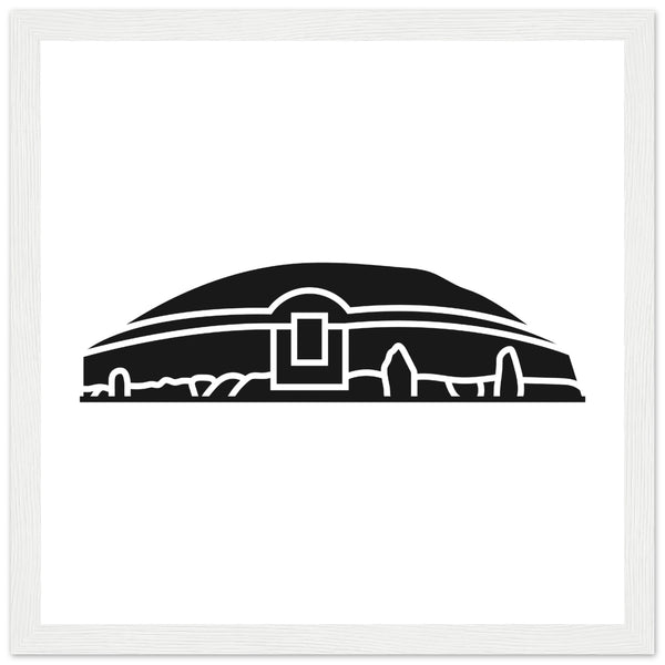 Modern Irish Minimalist Newgrange Illustration Framed Wall Art Print