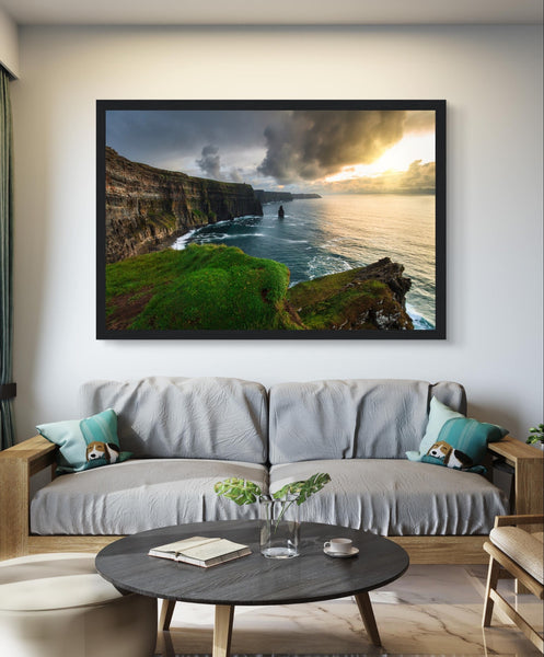 Bring the breathtaking beauty of Ireland's west coast into your home with our Cliffs of Moher framed wall art prints. This captivating piece captures the dramatic splendour of one of Ireland's most iconic natural wonders.