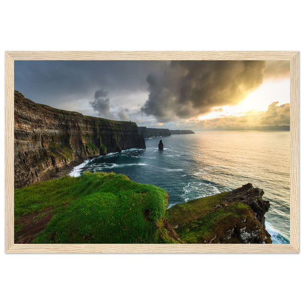 Bring the breathtaking beauty of Ireland's west coast into your home with our Cliffs of Moher framed print. This captivating piece captures the dramatic splendour of one of Ireland's most iconic natural wonders.