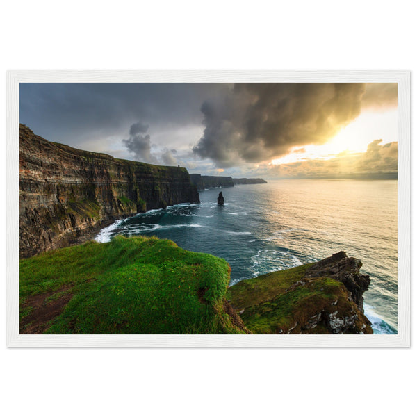 Bring the breathtaking beauty of Ireland's west coast into your home with our Cliffs of Moher framed print. This captivating piece captures the dramatic splendour of one of Ireland's most iconic natural wonders.