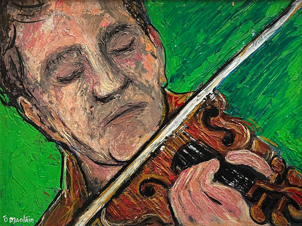 Irish Fiddle Player Original Painting by Irish Artist