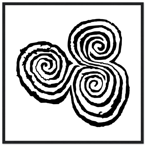 Newgrange Carving Triskelion Tri-Spiral Ancient Megalithic Symbol Framed Walll Art Print