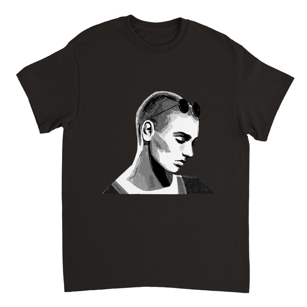 Sinead O'Connor Vintage-Inspired T-Shirt, Retro Music Tee celebrating the Irish singer and protest icon. Timeless artistry captured in this unisex tee, available in various sizes for fans.