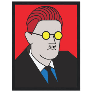 Pop art style print of James Joyce, showcasing vibrant colors and dynamic design, ideal for contemporary art lovers and fans of literary genius.