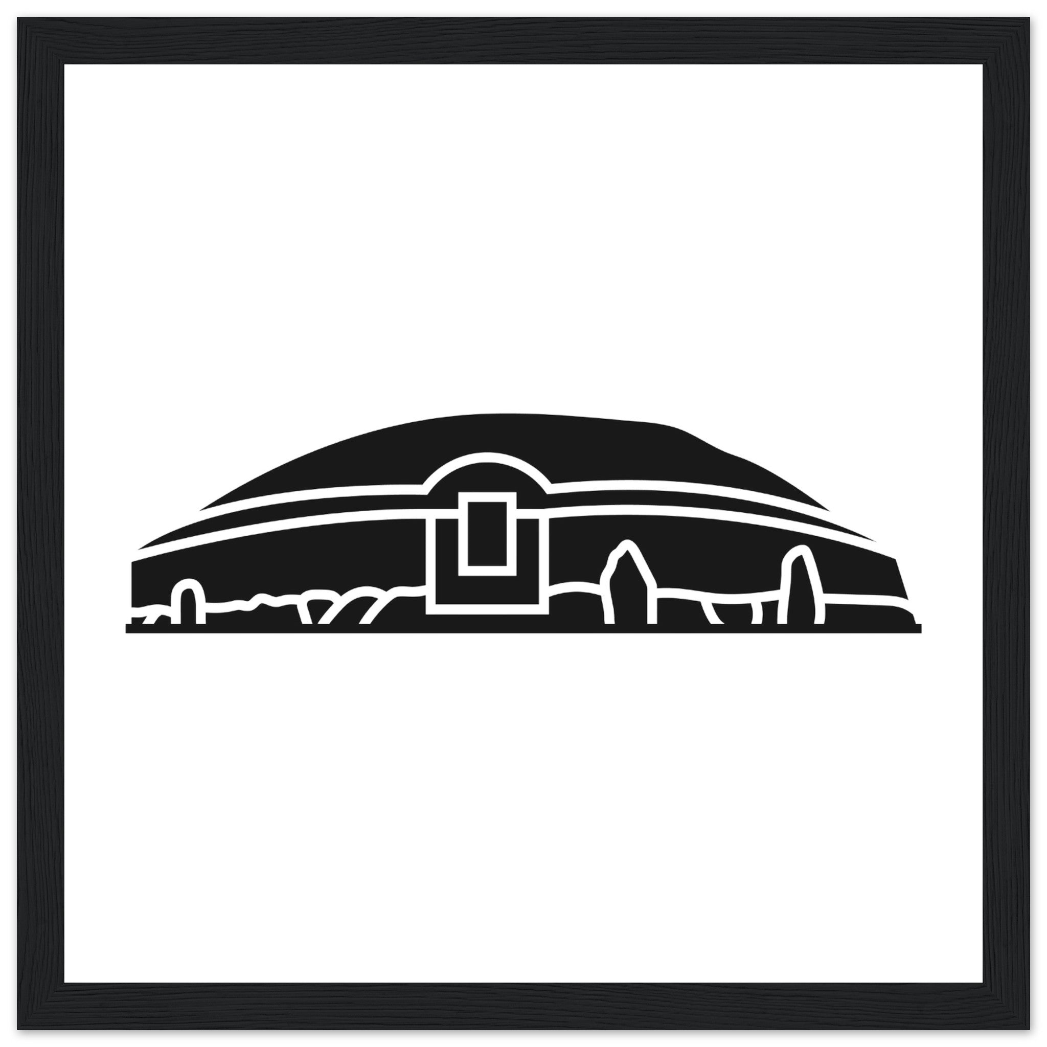 Modern Irish Minimalist Newgrange Illustration Framed Wall Art Print