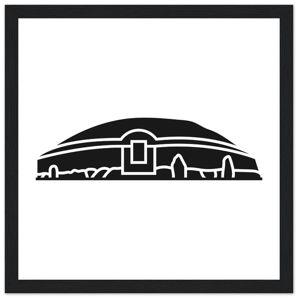 Modern Irish Minimalist Newgrange Illustration Framed Wall Art Print