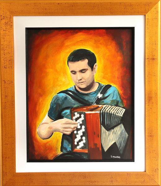 Irish Traditional Button Accordion Painting by Irish Artist