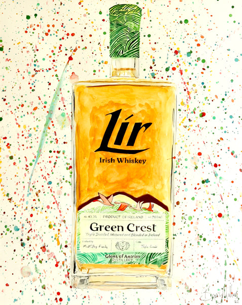 Lír Irish Whiskey Bottle - Original Watercolour Painting by Irish Artist