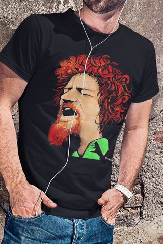 Vintage-inspired Luke Kelly Tribute T-shirt featuring a detailed illustration of the iconic Irish folk singer, capturing his spirit and musical legacy.