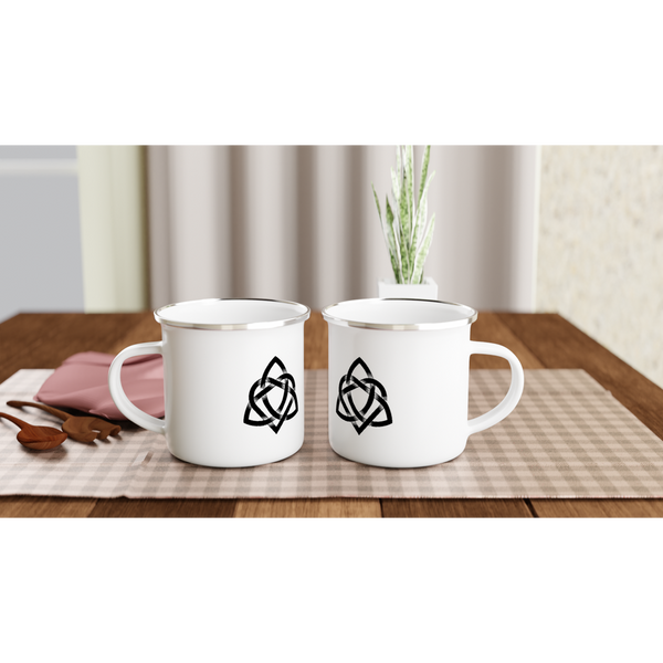 Black & White Celtic Design 12oz Enamel Mug